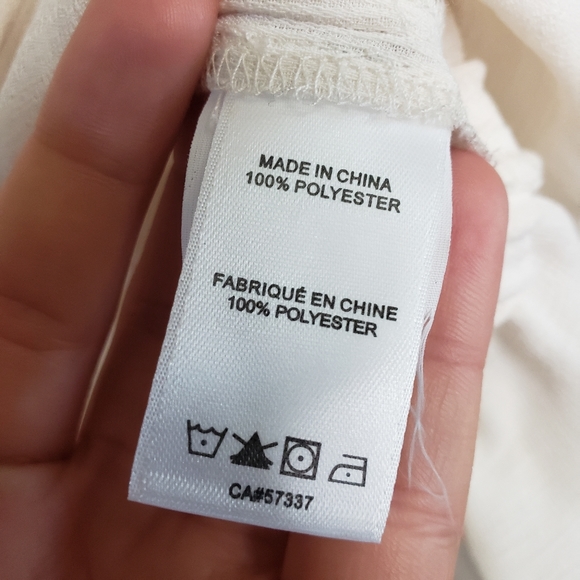 1 state gauze top with flounce sleeve in white swan L - Picture 6 of 6